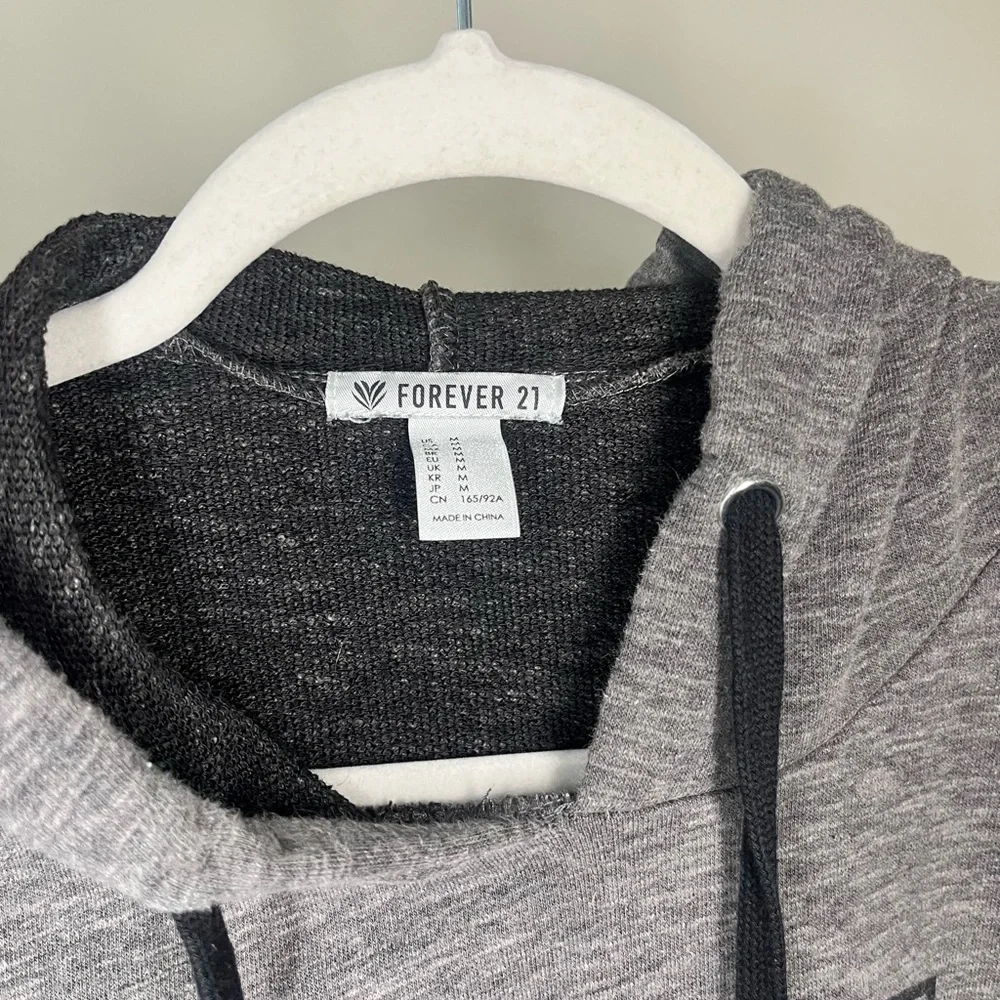 Forever 21 Charcoal Sleeveless Hoodie - Picture 2 of 3